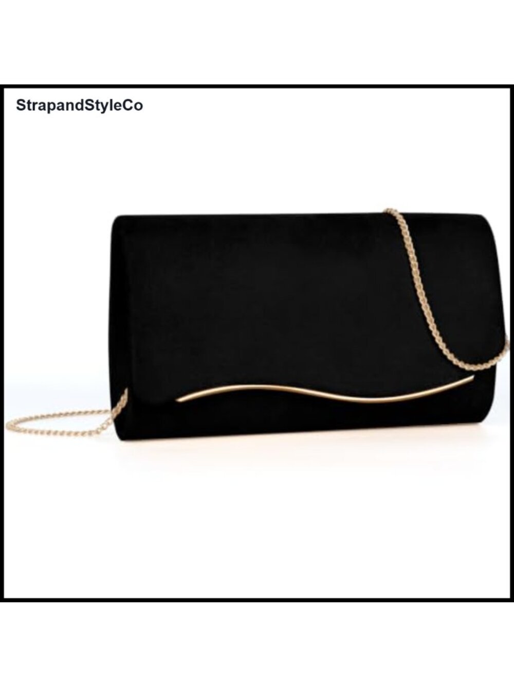 Suede Evening Clutch Purse with Detachable Chain Strap